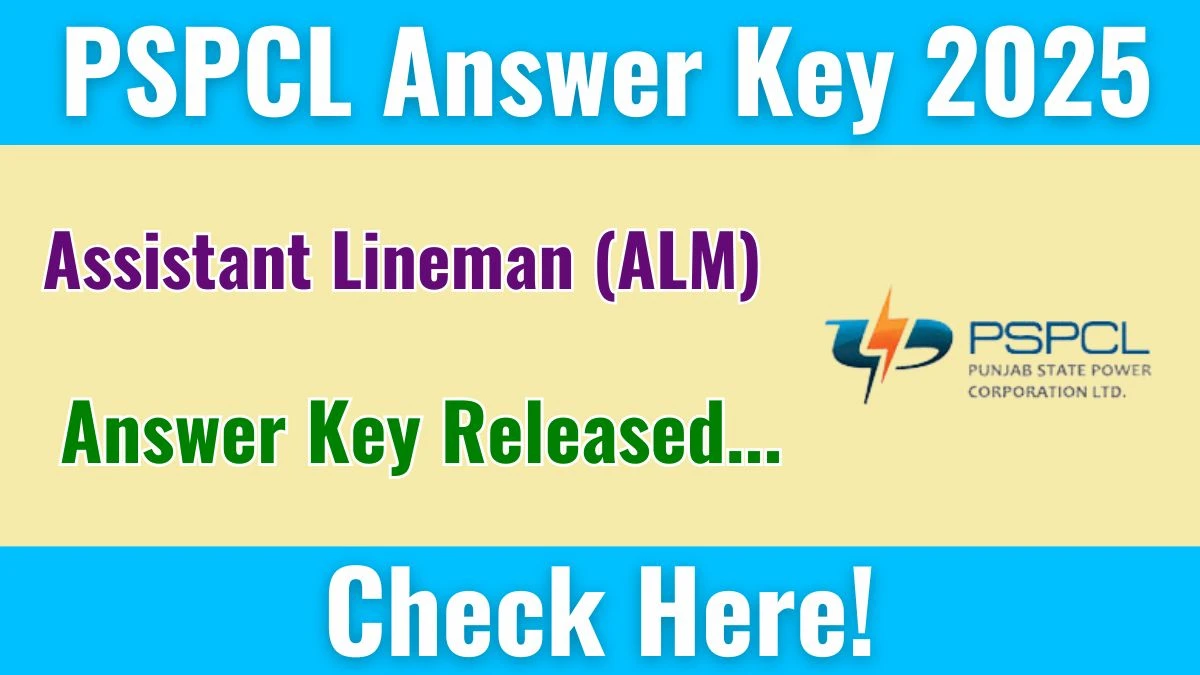 PSPCL ALM Answer Key 2025 Out