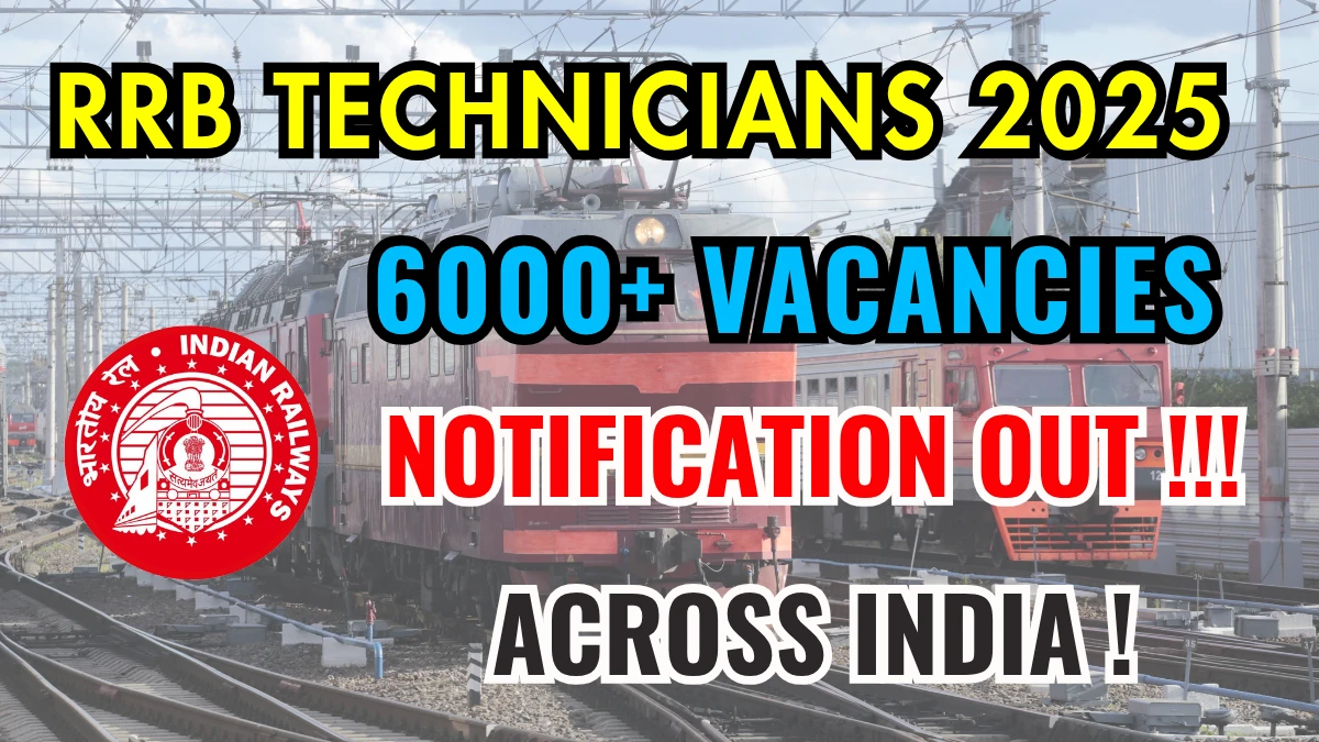 RRB Technician Notification 2025 and Online Form