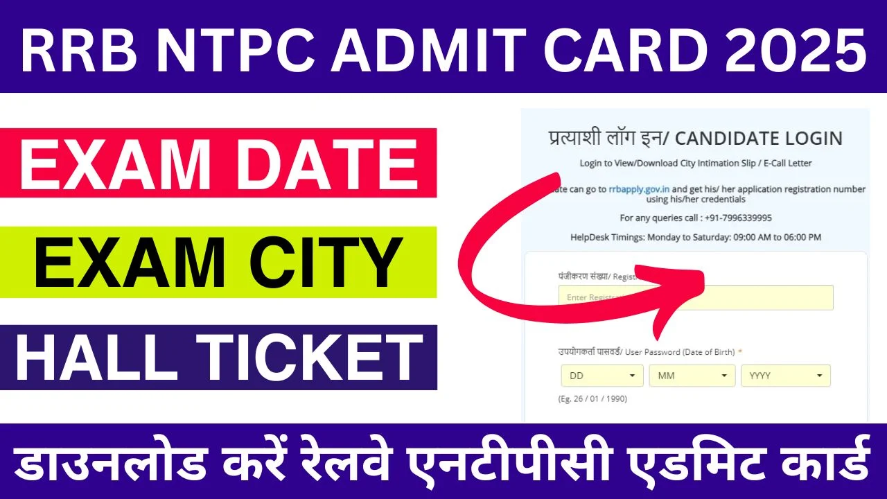 RRB NTPC Undergraduate Admit Card 2025 OUT
